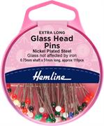 Glass Head Pins, 51mm, approx 110pcs